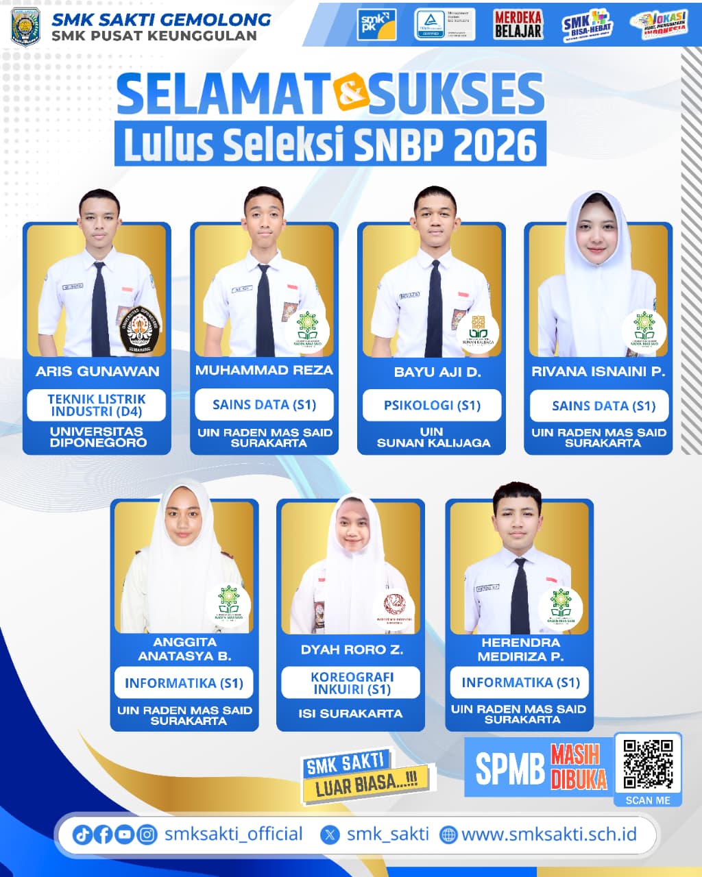 SMK Sakti Gemolong Cetak Prestasi: 7 Siswa Berhasil Lolos SNBP 2026